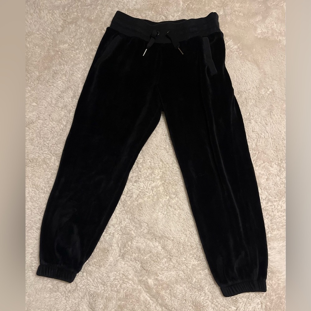Athleta Double Cozy Karma Joggers Plush Fleece Sweatpants Black Size Medium M